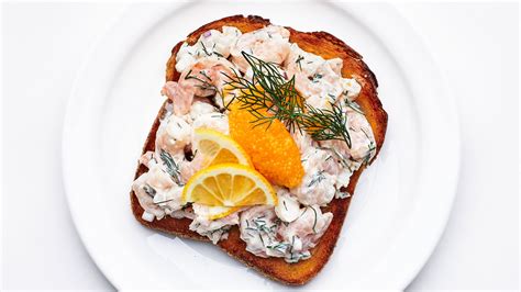 toast-skagen-swedish-shrimp-toast-recipe-bon-apptit image