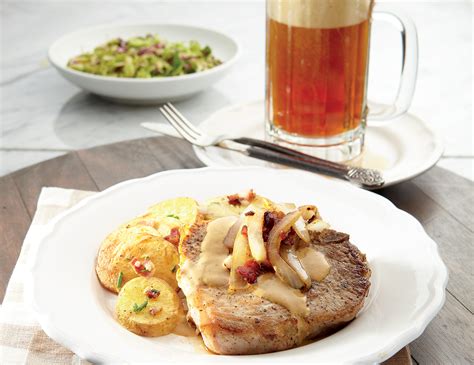 oktoberfest-pork-chops-with-bacon-onions-and-german image