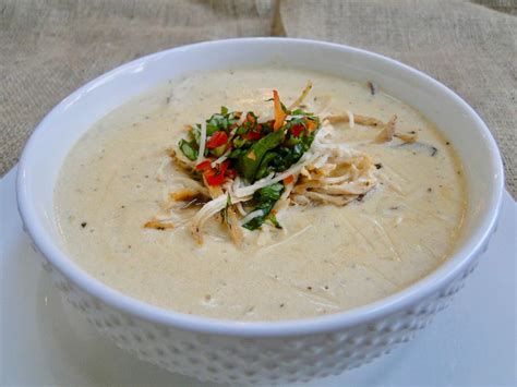 chicken-alfredo-soup-with-red-pepper-and-basil image