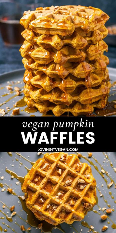 vegan-pumpkin-waffles-loving-it-vegan image