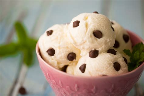 homemade-mint-chocolate-chip-ice-cream-with-fresh image