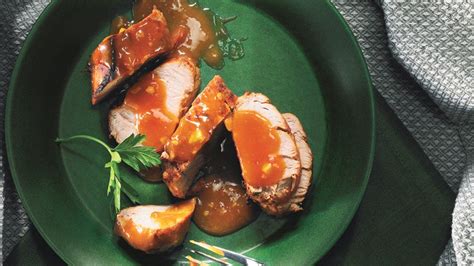 roast-pork-tenderloin-with-apricot-miso-glaze-recipe-bon-apptit image