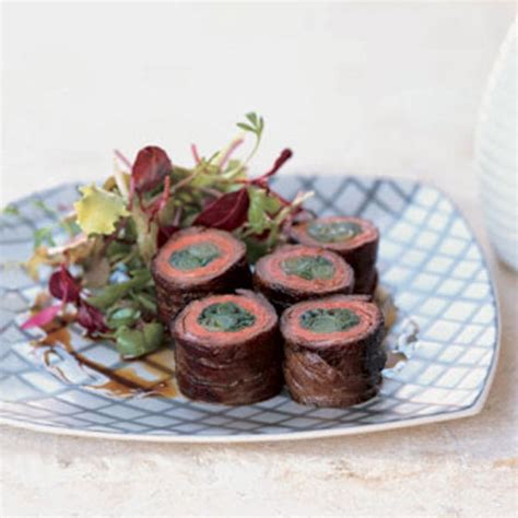 japanese-beef-and-scallion-rolls-recipe-epicurious image