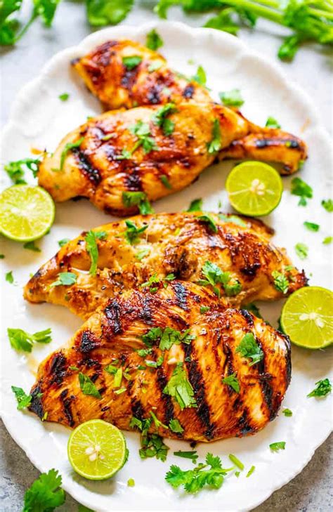 grilled-lime-cilantro-chicken-easy-marinade-averie image