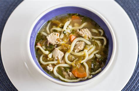 green-chile-chicken-noodle-soup-with-roasted-garlic image