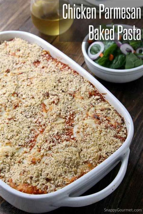 easy-chicken-parmesan-baked-pasta-recipe-snappy image
