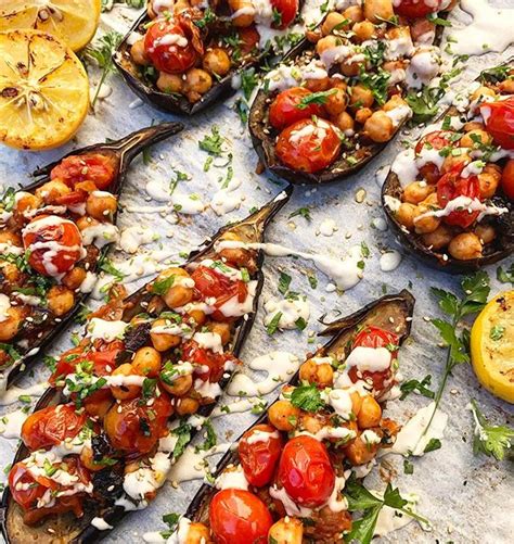 roasted-eggplant-boats-with-spiced-chickpeas-the image