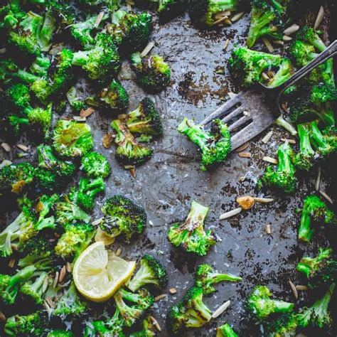 roasted-broccoli-with-garlic-and-almonds-healthy image
