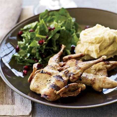 grilled-quail-with-spinach-pomegranate-salad image