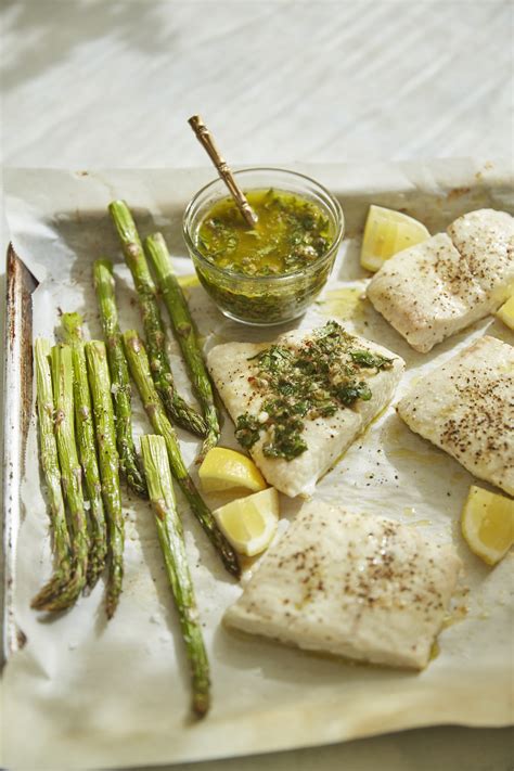 sheet-pan-halibut-with-italian-salsa-verde-and-asparagus image