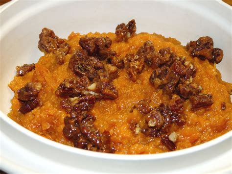 bourbon-mashed-sweet-potatoes-with-candied-pecans image