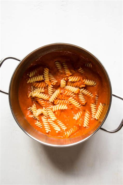 incredible-no-tomato-red-pepper-pasta-cooking image