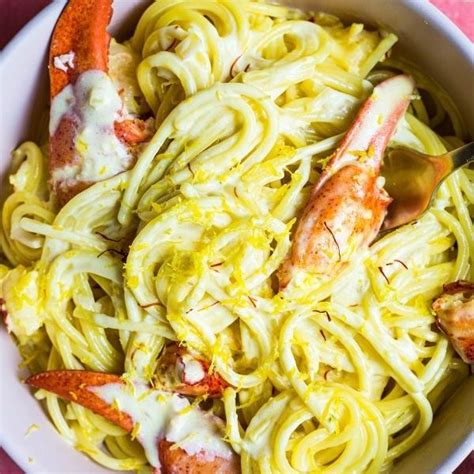lobster-pasta-with-saffron-cream-sauce-sea-salt-savorings image