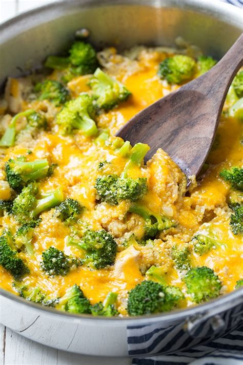 one-pan-cheesy-chicken-broccoli-and-quinoa-cooking image