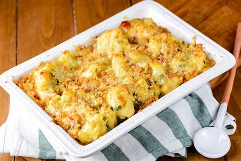 cauliflower-casserole-with-cheese-recipe-the-spruce image
