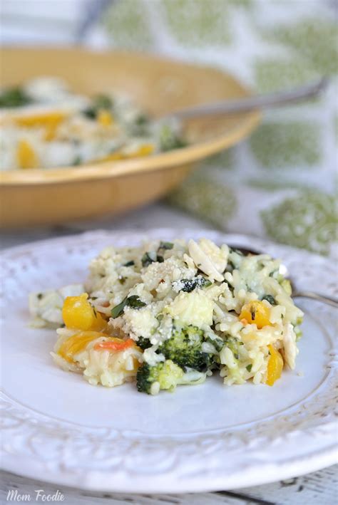 easy-creamy-chicken-rice-recipe-with-fresh-vegetables image