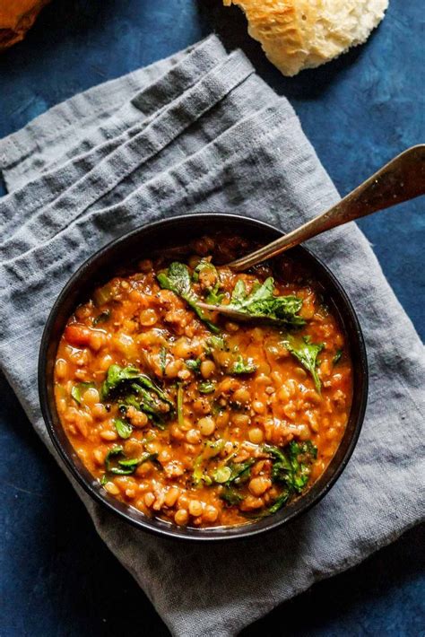 instant-pot-lentil-soup-with-sausage-kale-platings image