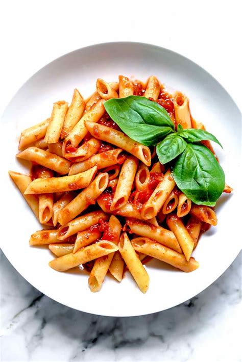 penne-pasta-with-easy-marinara-foodiecrushcom image