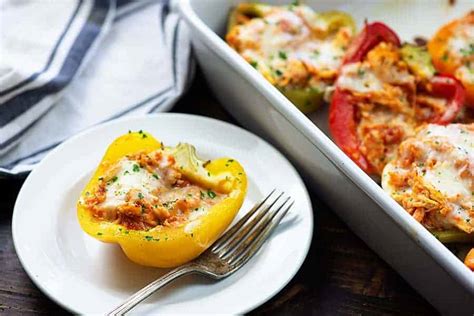chicken-parmesan-stuffed-peppers-low-carb-and-keto image
