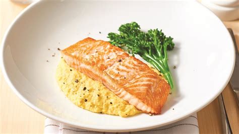 roast-salmon-with-corn-puree-recipe-unilever-food image