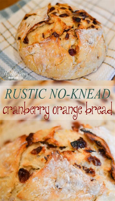 rustic-no-knead-cranberry-orange-bread image