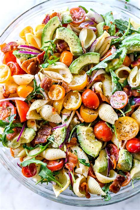 blt-pasta-salad-with-avocado-recipe-foodiecrushcom image