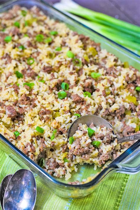 ground-beef-and-sausage-rice-casserole-soulfully image
