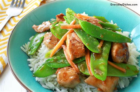 healthy-sauted-chicken-and-snow-peas-recipe-everyday-dishes image