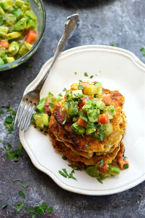 green-chile-sweet-corn-fritters-with-tomatillo-avocado image
