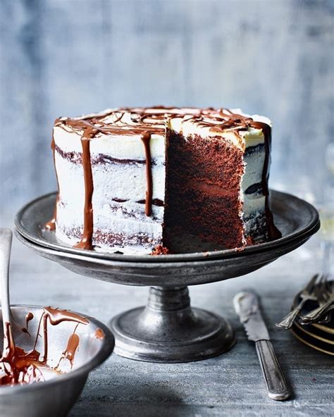 chocolate-soured-cream-cake-recipe-delicious-magazine image