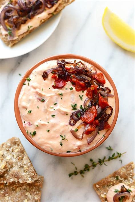 skinny-roasted-red-pepper-and-goat-cheese-dip image