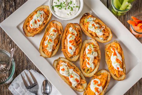 buffalo-chicken-potato-skins-with-blue-cheese-dip image