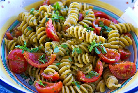 pesto-pasta-with-cherry-tomatoes-italian-food-forever image
