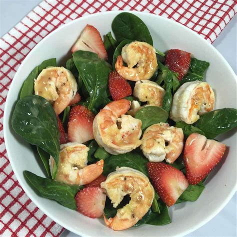 spinach-salad-with-shrimp-and-strawberries-two-cups image
