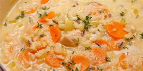 best-creamy-chicken-rice-soup-recipe-delish image