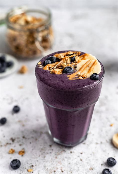 peanut-butter-blueberry-banana-smoothie-ambitious image