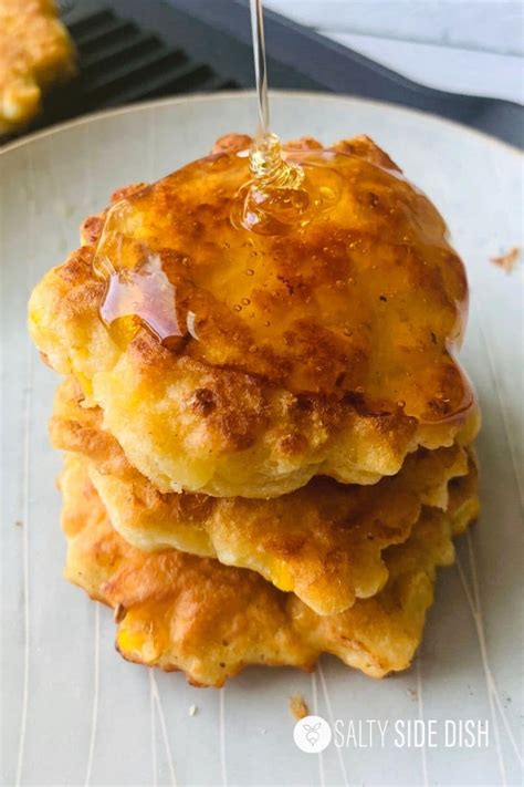 fried-corn-fritters-recipe-with-sweet-honey-drizzle image