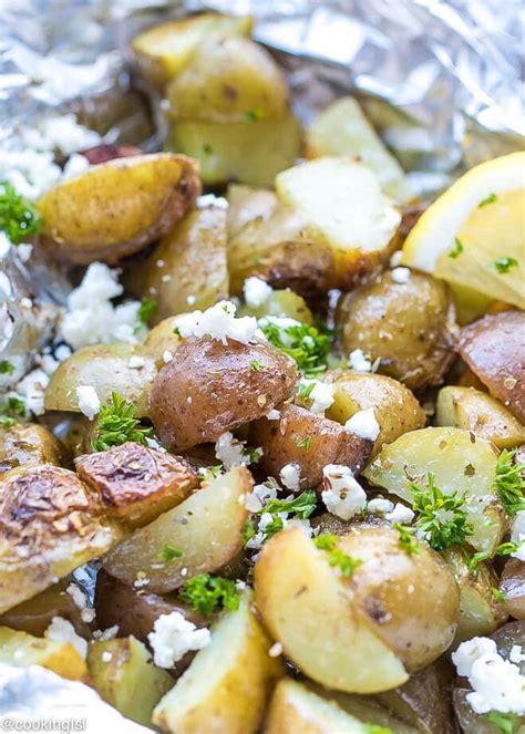 grilled-greek-potatoes-in-foil-with-feta-and-oregano image