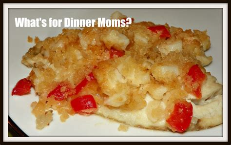 crab-topped-tilapia-whats-for-dinner-moms image