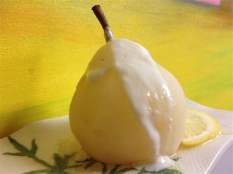 poached-pears-with-green-tea-cream-sauce image