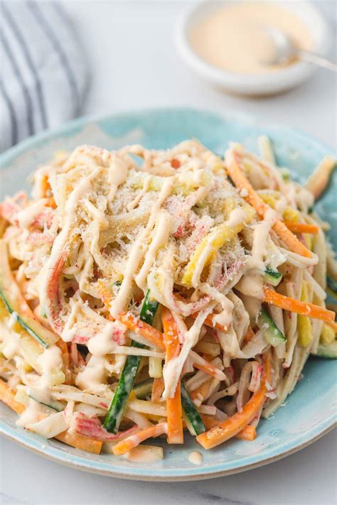 easy-spicy-crab-kani-salad-recipe-little-sunny-kitchen image