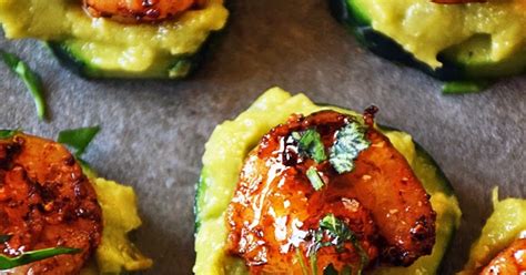 cucumber-bites-with-creole-shrimp-and-guacamole image
