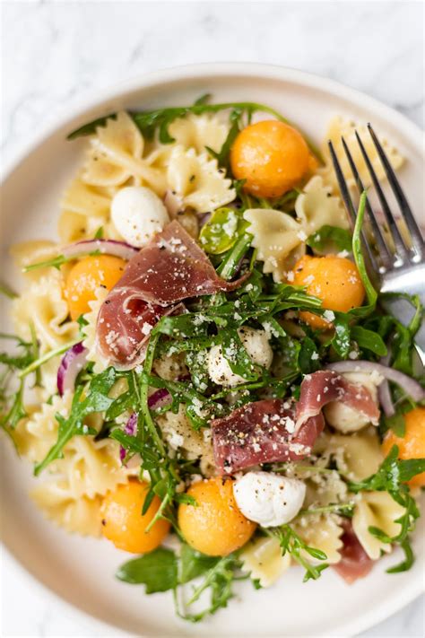 prosciutto-melon-pasta-salad-love-good-stuff image