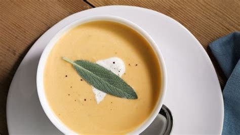 roasted-butternut-squash-soup-with-sage-cream-bon-apptit image