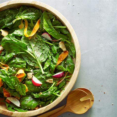 spinach-salad-with-tahini-vinaigrette-recipe-myrecipes image