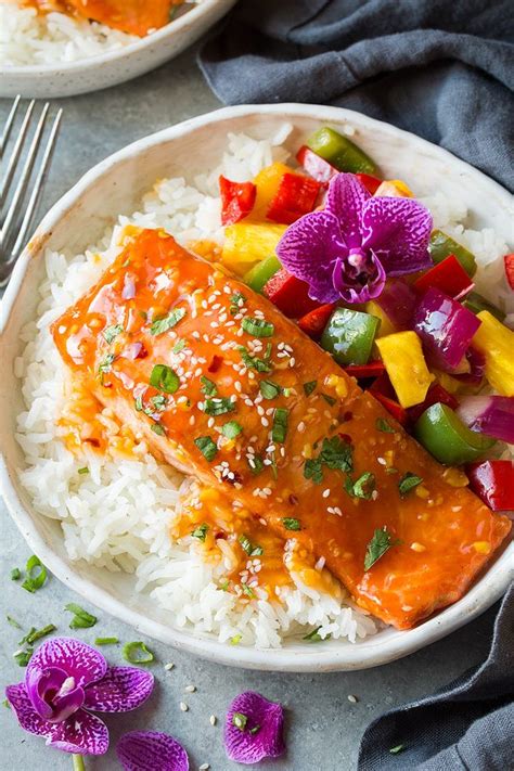 pan-seared-salmon-with-sweet-and-sour-sauce image