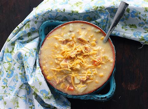 ham-and-cheddar-corn-chowder-the-cooking-bride image