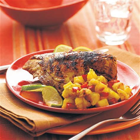 rum-marinated-chicken-breasts-with-pineapple-relish image