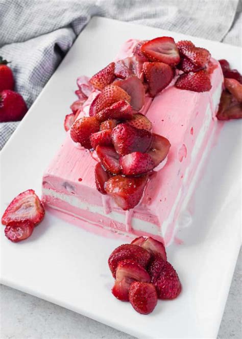 ice-cream-terrine-with-roasted-strawberries-rachel image