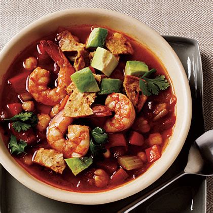 spicy-tortilla-soup-with-shrimp-and-avocado image